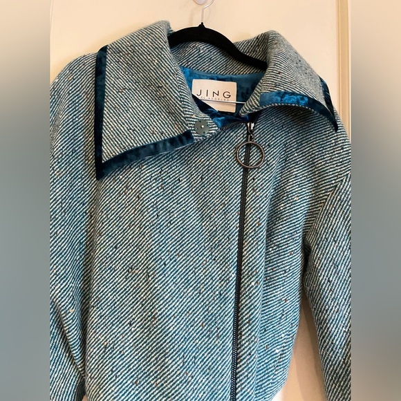 Jing Los Angeles velvet herringbone striped jacket size small - Picture 6 of 6